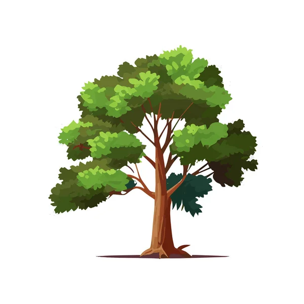 Düz stilize ağaçlar kümesi. Doğal vektör çizim. Yan görünüm