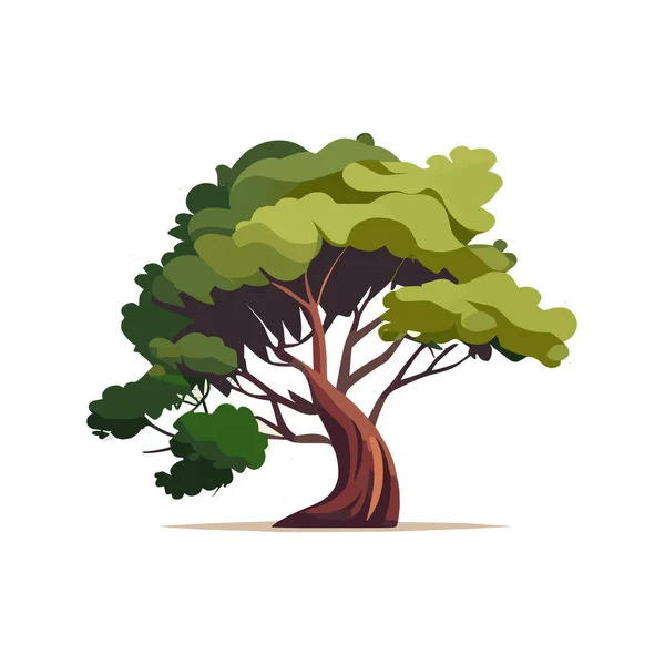 Sada Plochých Stylizované Stromů Přirozené Vektorové Ilustrace Boční Pohled — Stockový vektor