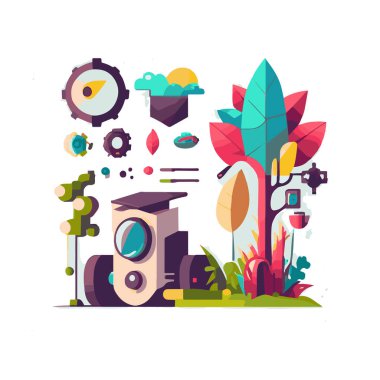 İş Geliştirme çizimleri. Mega set. İş faaliyetlerine katılan erkek ve kadınların olduğu sahnelerin toplanması. Moda vektör biçimi