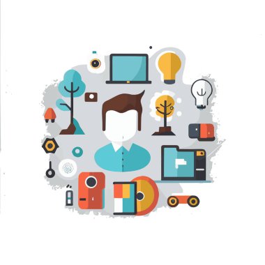 İş Geliştirme çizimleri. Mega set. İş faaliyetlerine katılan erkek ve kadınların olduğu sahnelerin toplanması. Moda vektör biçimi