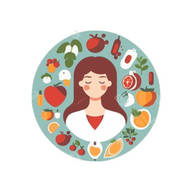 Sağlık düz tasarım illüstrasyonu izole edilmiş beyaz arkaplan