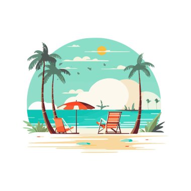 Yaz dönemi geçmişi. Mavi deniz ve plajda yaz için eşyalar