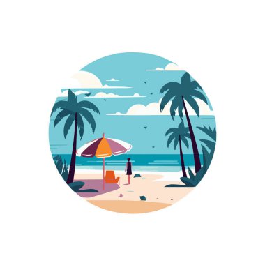 Yaz dönemi geçmişi. Mavi deniz ve plajda yaz için eşyalar