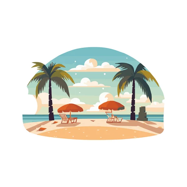 Fundo Hora Verão Mar Azul Praia Com Coisas Para Verão —  Vetores de Stock
