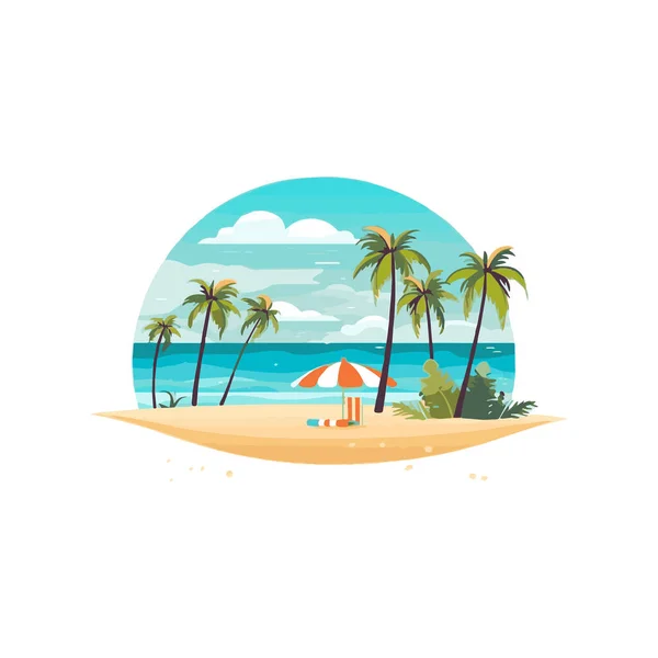 Fondo Horario Verano Mar Azul Playa Con Cosas Para Verano — Vector de stock