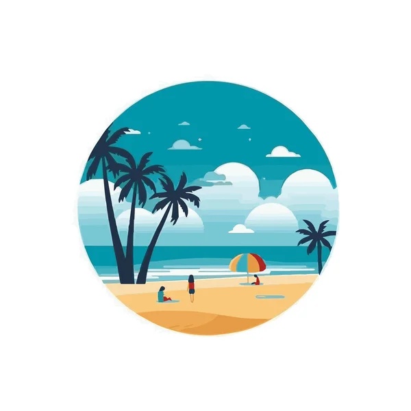 Літній Час Фону Блакитне Море Пляж Речами Літо — стоковий вектор