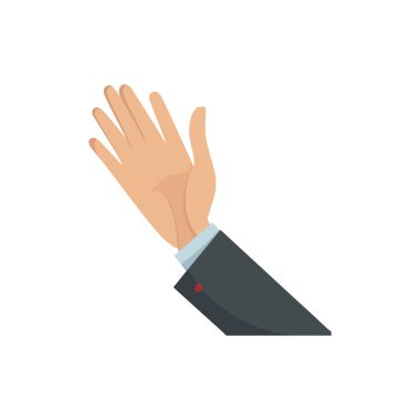 Farklı jestler gösteren eller. Avuç içi bir şeyi gösteriyor. İzole edilmiş düz vektör çizimi