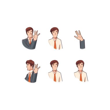 Farklı jestler gösteren eller. Avuç içi bir şeyi gösteriyor. İzole edilmiş düz vektör çizimi