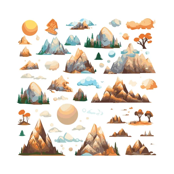 Ilustración Simple Cordillera Aislado Fondo Blanco — Vector de stock