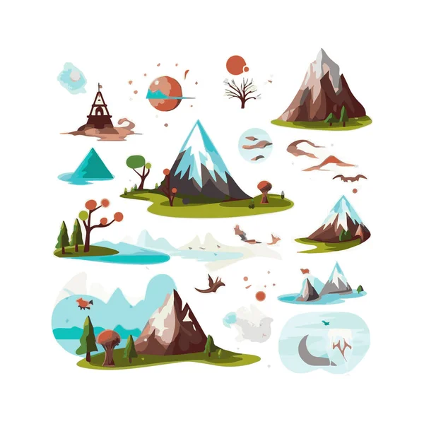 Illustration Simple Chaîne Montagnes Isolé Fond Blanc — Image vectorielle