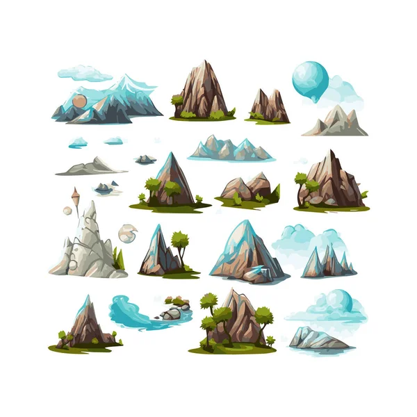 Ilustración Simple Cordillera Aislado Fondo Blanco — Archivo Imágenes Vectoriales