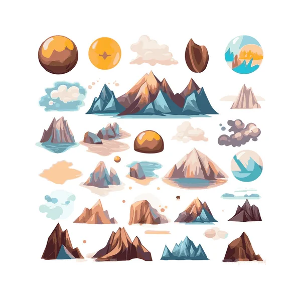 Ilustración Simple Cordillera Aislado Fondo Blanco — Vector de stock