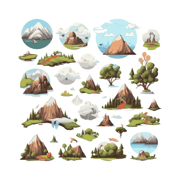 stock vector simple illustration of mountain range isolated white background