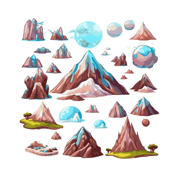 Απλή Απεικόνιση Της Οροσειράς Απομονωμένο Λευκό Φόντο — Διανυσματικό Αρχείο