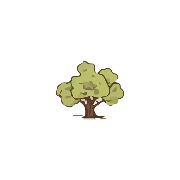 Плоское Минимальное Дерево Куст Простые Абстрактные Плоские Иллюстрации Вектор Карикатуры — стоковый вектор