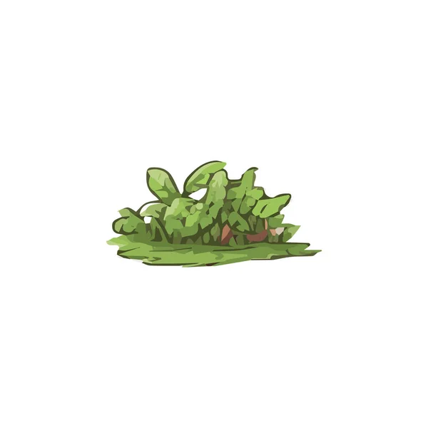 フラット最小限の木とブッシュシンプルな抽象的なフラット漫画ベクトルイラスト緑の植物は白い背景に隔離された — ストックベクタ
