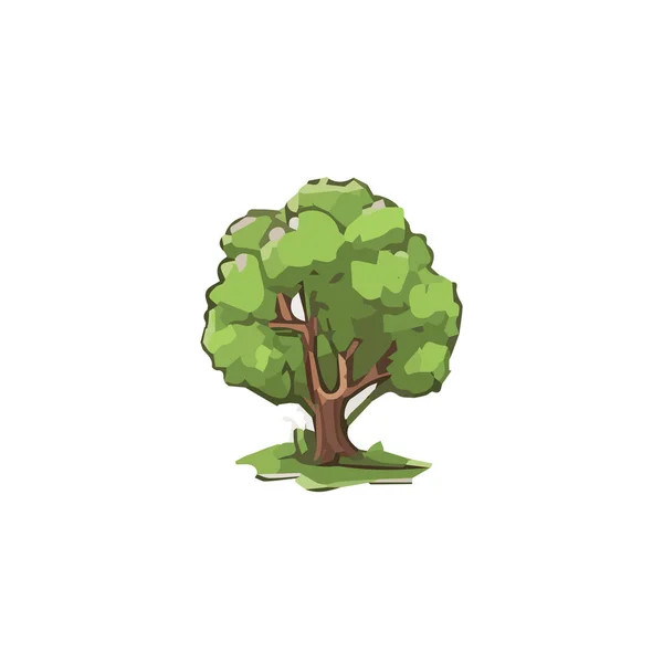 Flat Minimal Tree Bush Simple Abstract Flat Cartoon Vector Illustration — Stock Vector