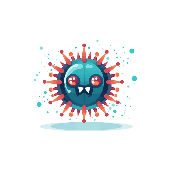 Basit Düz Dizayn Virüsü Şirin Illüstrasyon Karikatür Ögesi Arkaplan Şablon — Stok Vektör