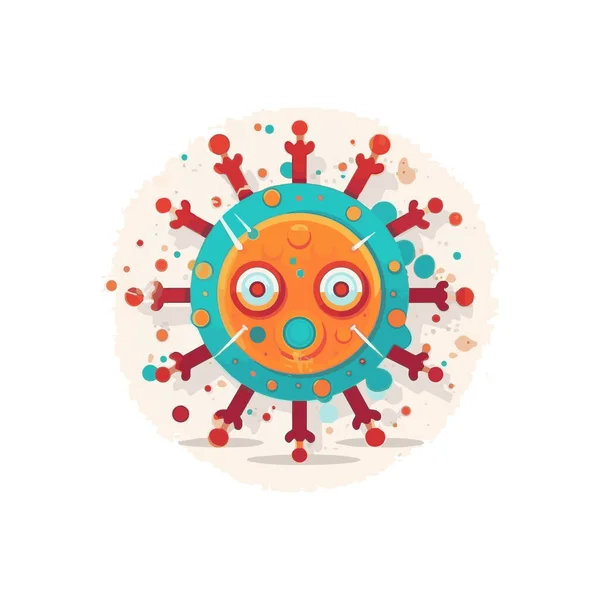 간단한 디자인 바이러스 귀여운 일러스트 템플릿 건강을 배경을 — 스톡 벡터
