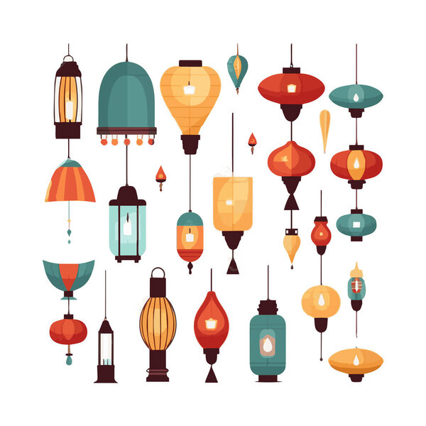 Lamp cute design simple illustration, element for background