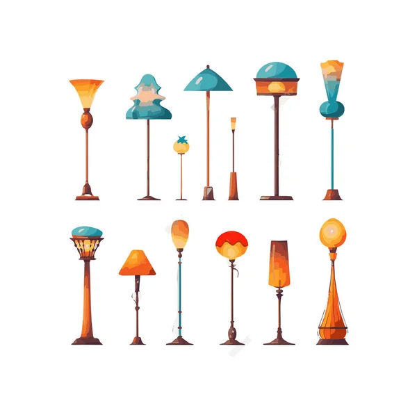 Lámpara Lindo Diseño Ilustración Simple Elemento Para Fondo — Vector de stock