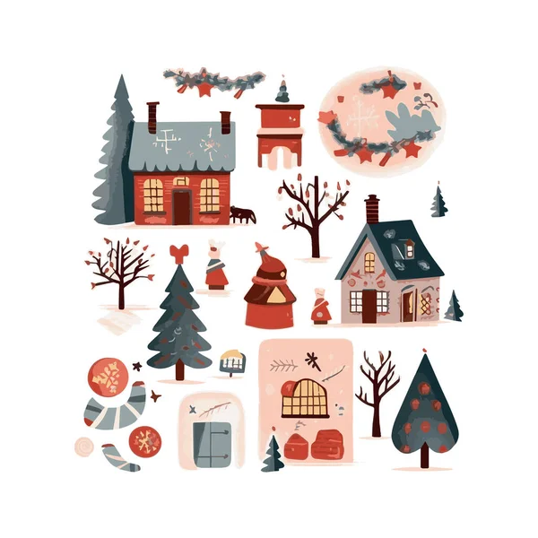 Diseño Plano Simple Víspera Navidad Ilustración Elemento Dibujos Animados Aislado Ilustraciones De Stock Sin Royalties Gratis