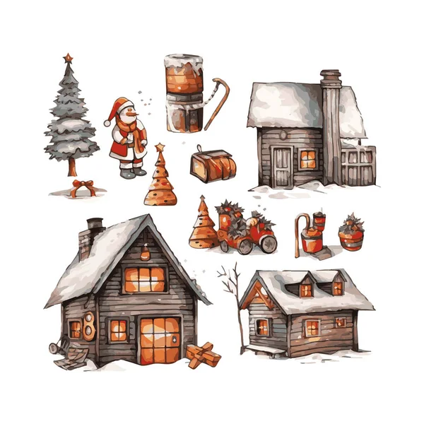 Diseño Plano Simple Víspera Navidad Ilustración Elemento Dibujos Animados Aislado Vectores De Stock Sin Royalties Gratis