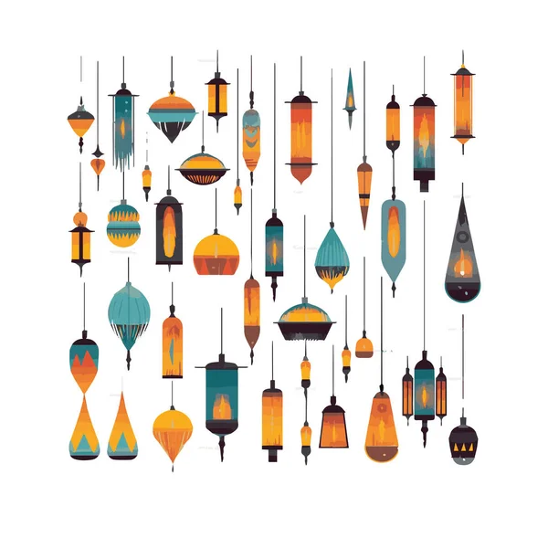Lampe Design Mignon Illustration Simple Élément Fond — Image vectorielle