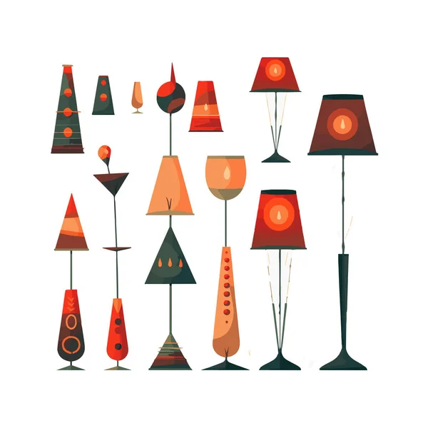Lampa Cute Projekt Prosty Ilustracja Element Tle — Wektor stockowy