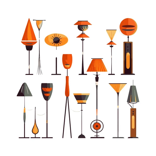 Lampe Design Mignon Illustration Simple Élément Fond — Image vectorielle