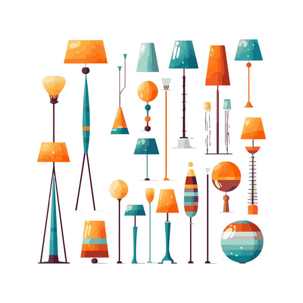 Lamp cute design simple illustration, element for background
