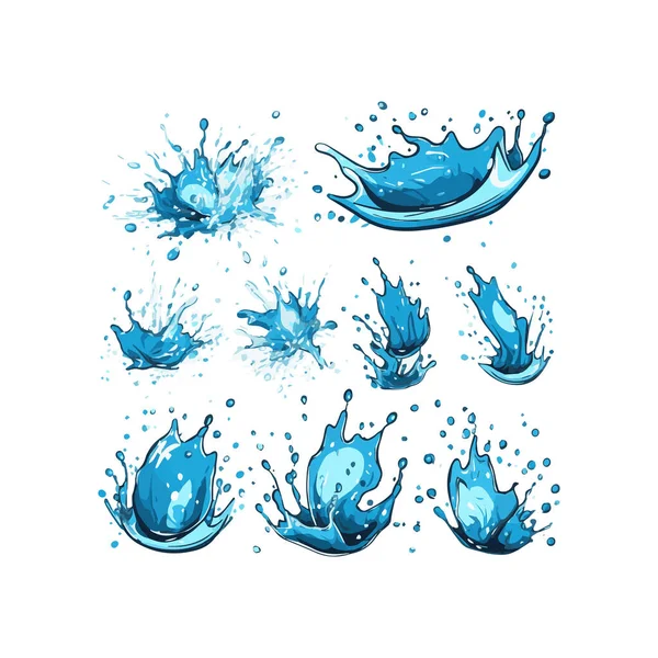 Basit su sıçrama tasarımı, izole edilmiş beyaz arkaplan elementleri