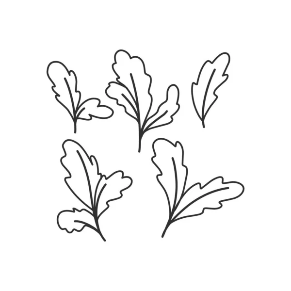 Floral Branch Minimalist Leaves Logo Tattoo Hand Drawn Line Wedding — Vector de stock
