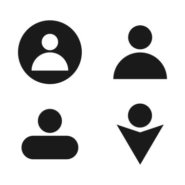 Kullanıcı simgesi gri arka plan üzerinde izole trendy düz tarzı. Web sitesi tasarımı, logo, app, kullanıcı arabirimi için kullanıcı siluet simge. Vektör çizim, Eps10.