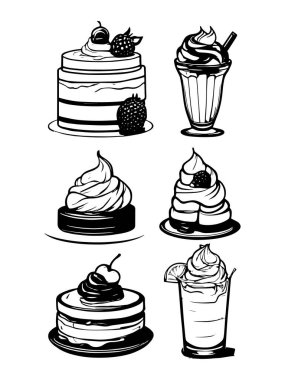 Dondurma simgesi çizimi izole edilmiş beyaz arkaplan