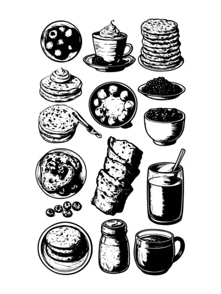 vektör kahvaltısı ve sabah simgesi