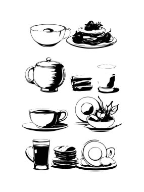 vektör kahvaltısı ve sabah simgesi