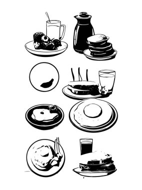 vektör kahvaltısı ve sabah simgesi