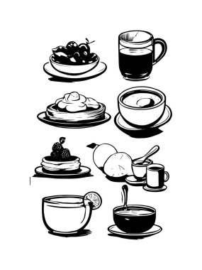 vektör kahvaltısı ve sabah simgesi