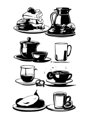 vektör kahvaltısı ve sabah simgesi