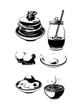 vektör kahvaltısı ve sabah simgesi