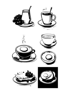 vektör kahvaltısı ve sabah simgesi