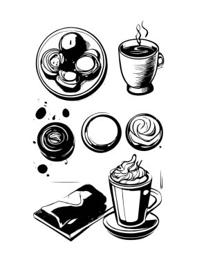 vektör kahvaltısı ve sabah simgesi