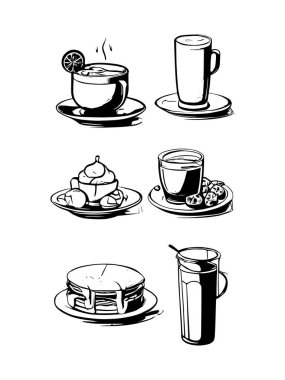 vektör kahvaltısı ve sabah simgesi