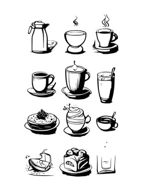 vektör kahvaltısı ve sabah simgesi