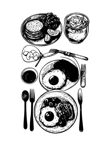 vektör kahvaltısı ve sabah simgesi