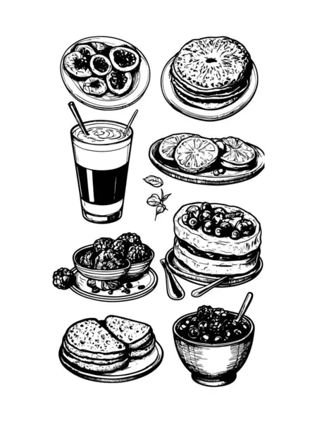 vektör kahvaltısı ve sabah simgesi