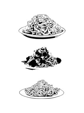 şehriye eli çizilmiş karalama çizim vektör kümesi