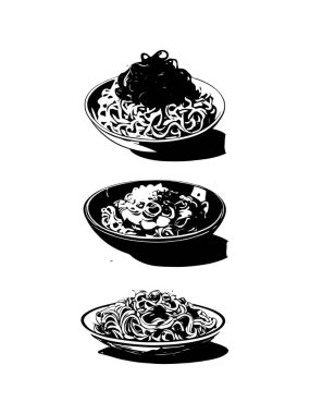 şehriye eli çizilmiş karalama çizim vektör kümesi