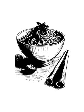 şehriye eli çizilmiş karalama çizim vektör kümesi